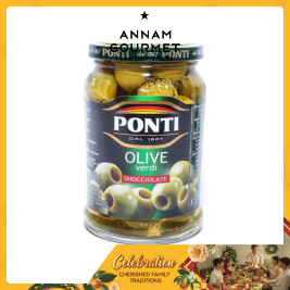 Ponti Pitted Green Olives 670g
