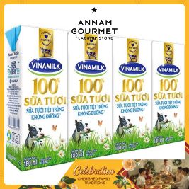 Vinamilk 100% UHT Milk No Sugar (4x180ml)