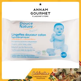 Douce Nature Organic cotton baby wipes (40pcs)
