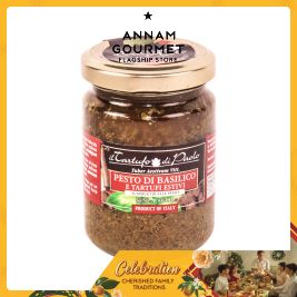 il Tartufo di Paolo Basil Pesto With Summer Truffle, Glass Jar 130g