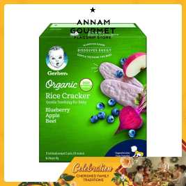 Gerber Org Rice Cracker Blueberry Apple Beet(48g)