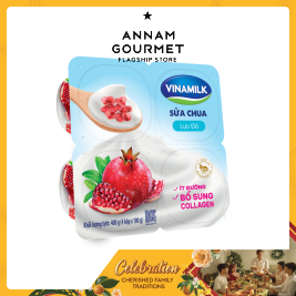Vinamilk Yogurt Pomegranate Less Sugar (4x100g)