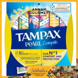 Tampax Pearl Compak Regular Tampons W/ applicator (8Pcs)